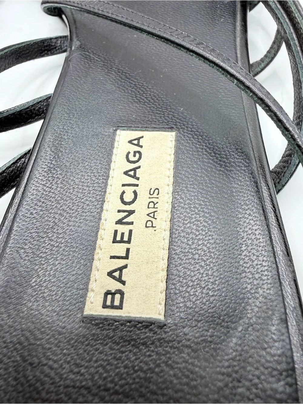 Balenciaga Black Multi-Strap Leather Sandals